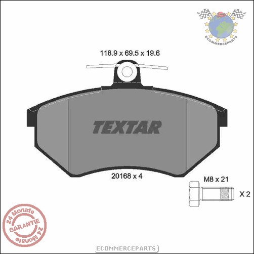 Kit Bremsbeläge vorne + hinten Textar VW PASSAT (3A2 35I) GOLF III GOLF IV ##p