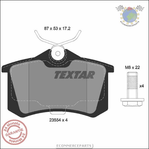 Kit Bremsbeläge vorne + hinten Textar VW PASSAT (3A2 35I) GOLF III GOLF IV ##p