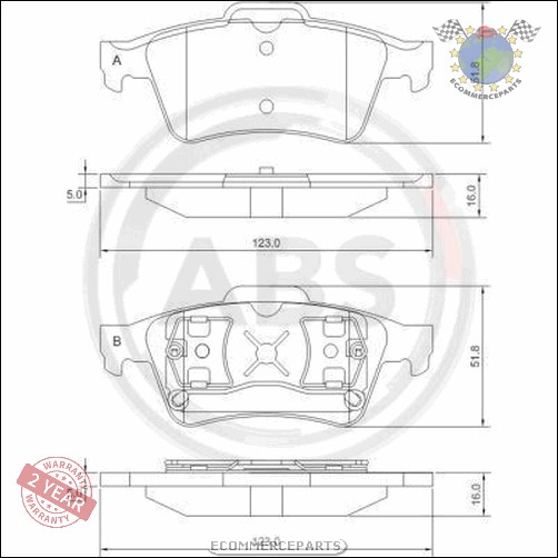Kit plaquettes de frein avant + arrière Abs pour JAGUAR XK XF #in