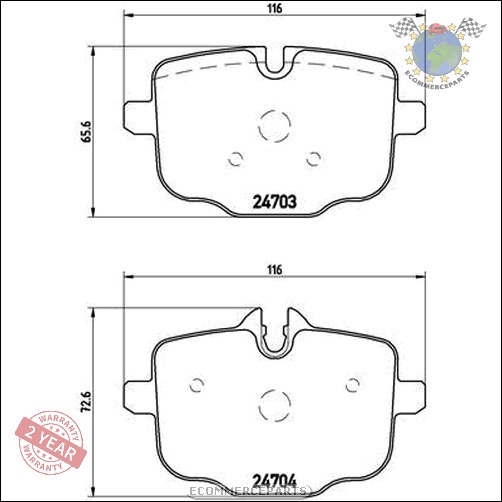 Kit Bremsbeläge Brembo Hinterachse für ALPINA B6 BMW X4 G02 F98 M X3 G01 F97 4