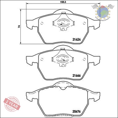 Kit Bremsbeläge Brembo Vorderachse für AUDI A4 VW PASSAT (3B5) (3B2)