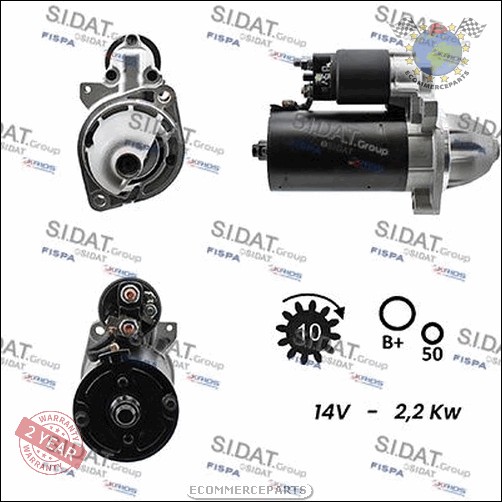 Démarreur Sidat pour MERCEDES SPRINTER 416 413 412 411 410 408 316 313 312 3 ej4