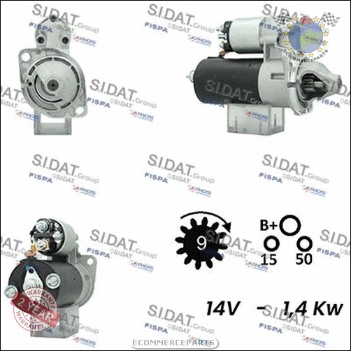 Démarreur Sidat pour BMW 5 E34 525 520 E28 3 E30 325 323 320 Z1 2.5