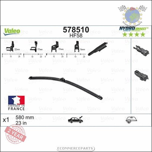 Balai d'essuie-glace Valeo pour ALFA ROMEO SPIDER BRERA 159 JAGUAR XJ XF MERCED