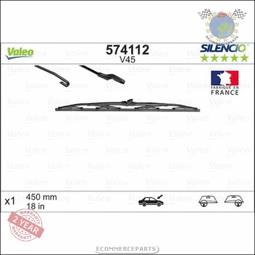 Balai d'essuie-glace Valeo pour ABARTH 124 AUDI COUPE 100 AUTOBIANCHI Y10 DAEWO