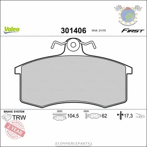Kit plaquettes de frein Valeo Avant pour LADA TOSCANA KALINKA SAMARA SAGONA PRI