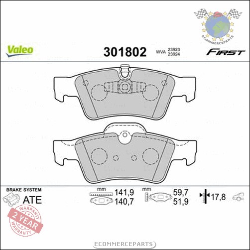 Kit plaquettes de frein Valeo Arrière pour MERCEDES CLASSE GL 500 450 420 350 3