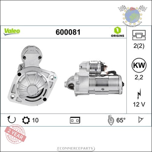 Démarreur Valeo pour HYUNDAI SATELLITE H-1 KIA PREGIO K2500 MITSUBISHI GALAN c3p