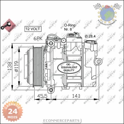Compresseur Clim Climatisation NRF MERCEDES VITO 110 108 SLK 320 230 200 32