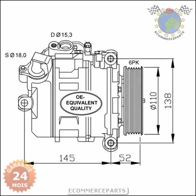 Compresseur Clim Climatisation NRF BMW 7 E65 E66 E67 730 Z4 E89 sDrive