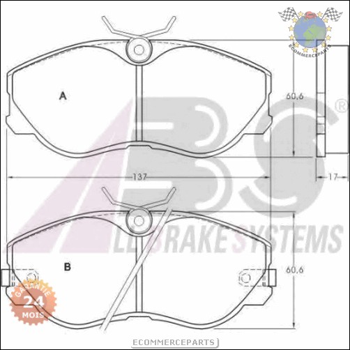 Kit plaquettes de frein Abs avant NISSAN 300 #p6