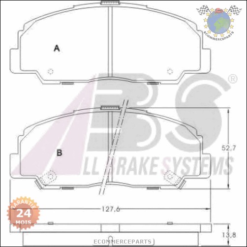 Kit plaquettes de frein Abs avant DAIHATSU FEROZA ROCKY BERTONE FREECLIMBER