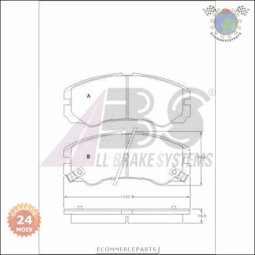 Kit plaquettes de frein Abs avant OPEL FRONTERA A
