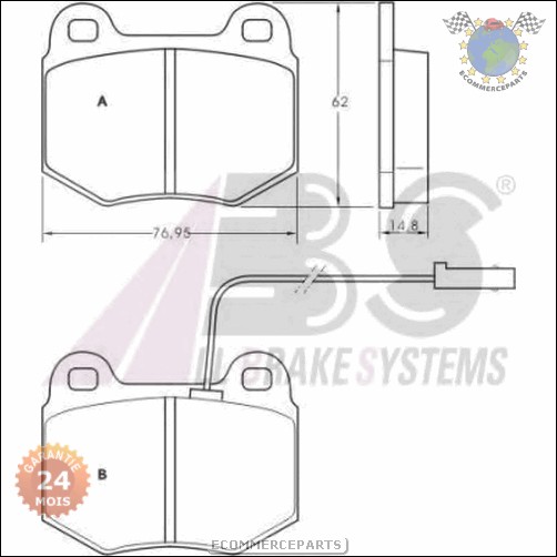 Kit plaquettes de frein Abs avant ALFA ROMEO 75 #gp