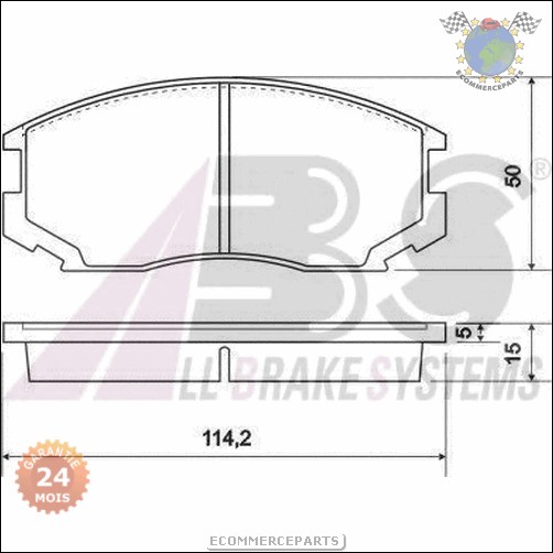 Kit plaquettes de frein Abs avant DAIHATSU TERIOS EXTOL MITSUBISHI LANCER III