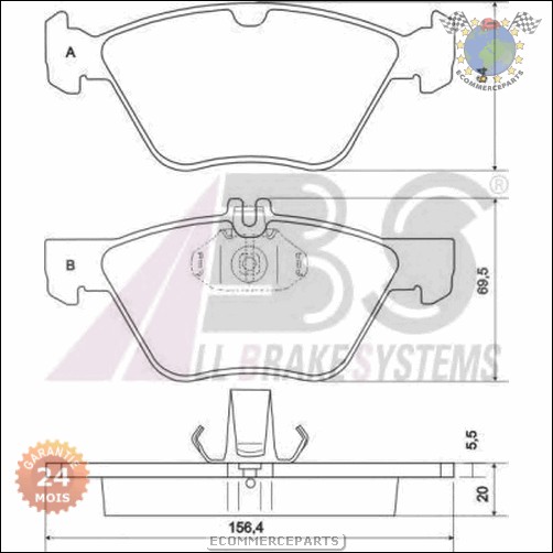 Kit plaquettes de frein Abs avant MERCEDES CLASSE E 320 300 280 270 240 200 SLK