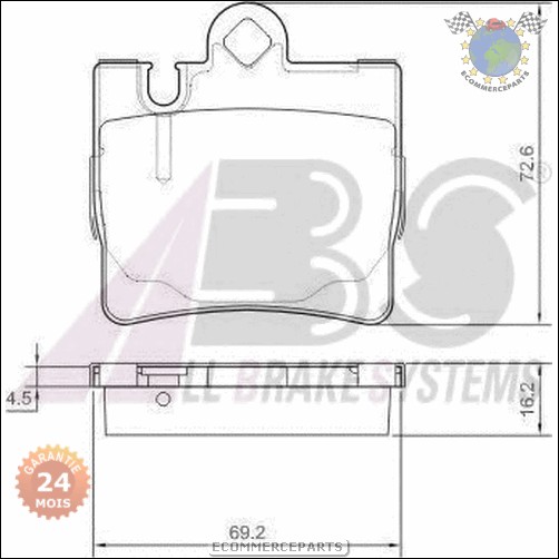 Kit plaquettes de frein Abs arrière MERCEDES CLASSE S 600 500 430 400 320 280