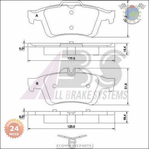 Kit plaquettes de frein Abs arrière FORD TOURNEO FOCUS C-MAX KUGA JAGUAR XK XJ