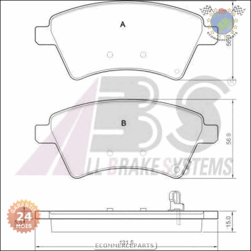 Kit plaquettes de frein Abs avant FIAT SEDICI SUZUKI SX4