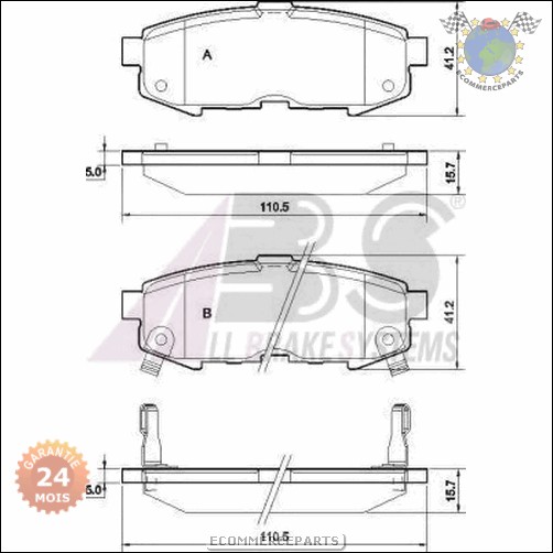 Kit plaquettes de frein Abs arrière MAZDA MPV