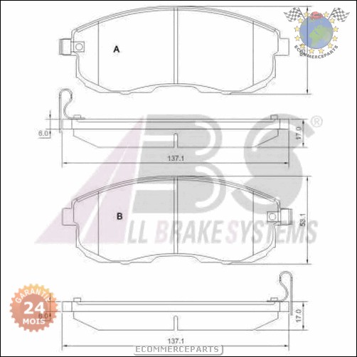 Kit plaquettes de frein Abs avant SUZUKI SX4